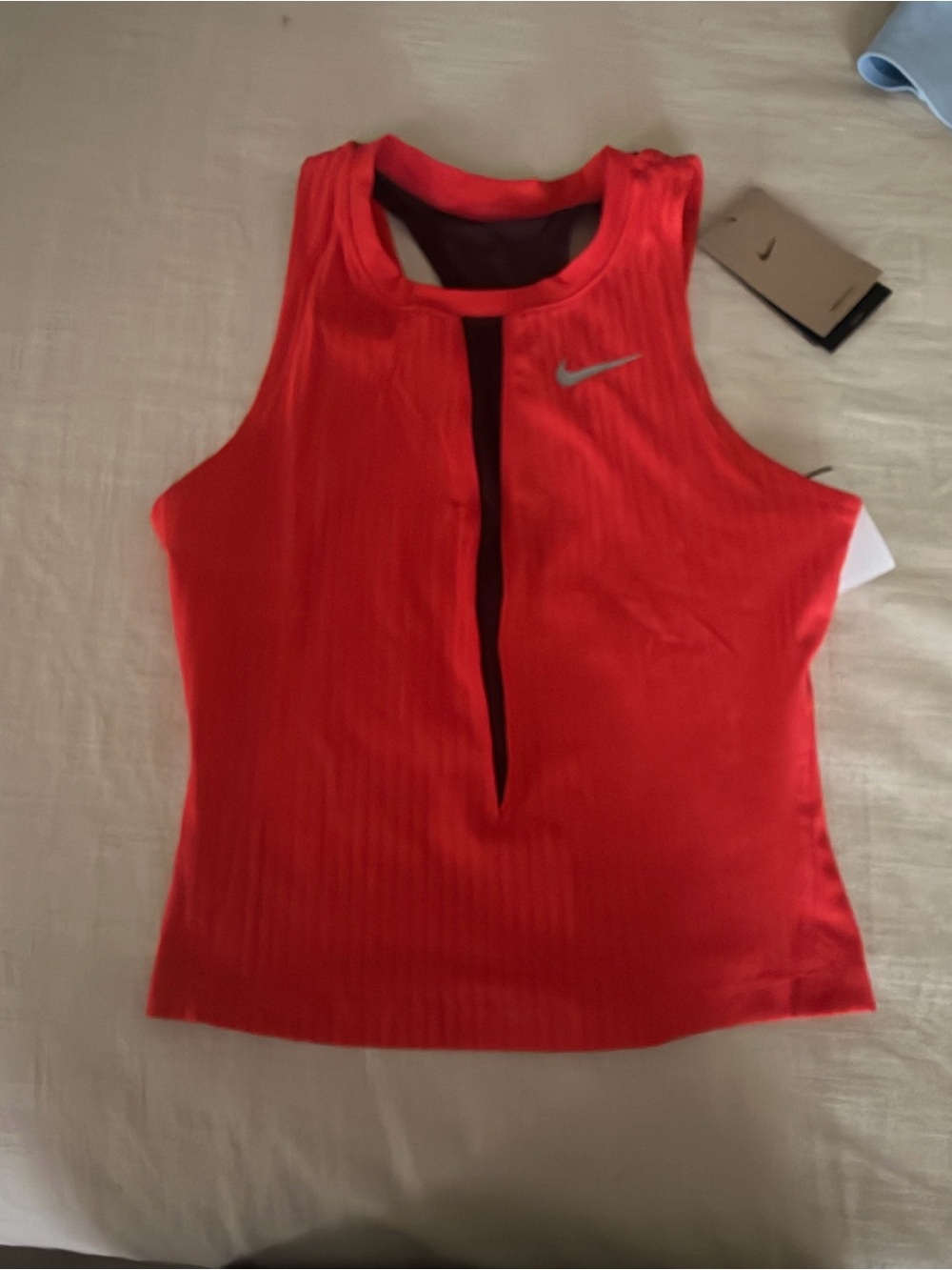 Nike Women's Red Athletic Sleeveless Tank with Front Vent